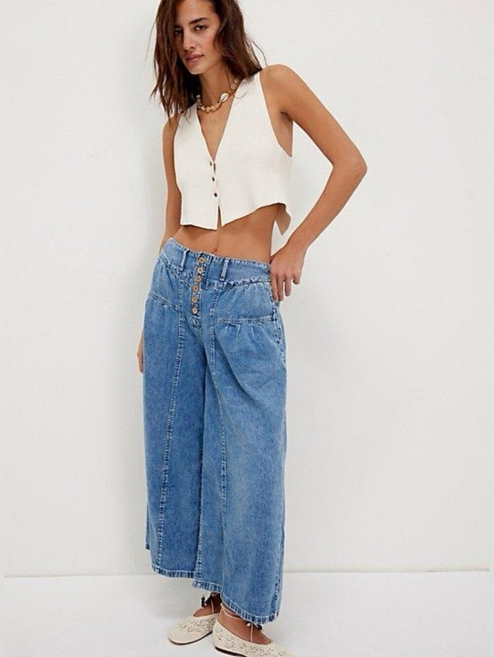 We The Free by Free People Blossom Pull-On Jeans Size Medium